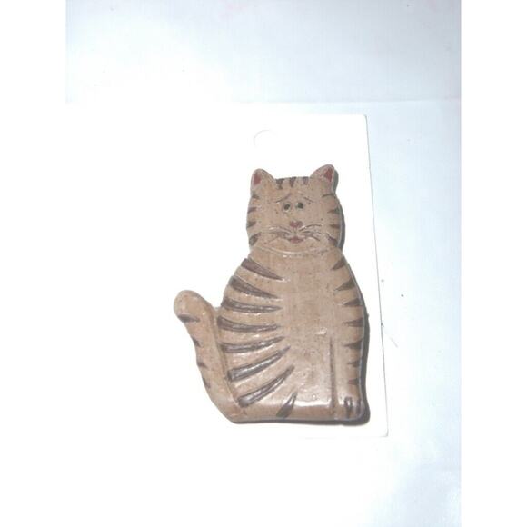 Cat Kitty Pin Brown Tiger -071201 - Picture 1 of 2
